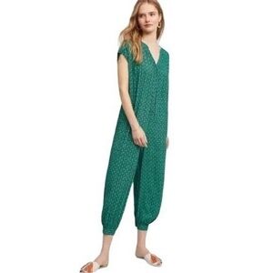 Maeve by Anthropologie Green Geoscape Jumpsuit